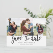 Romantic de Foto van het Manuscript collage sparen Save The Date (Staand voorkant)
