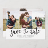 Romantic de Foto van het Manuscript collage sparen Save The Date (Voorkant / Achterkant)