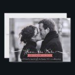 Romantic de Foto van het Manuscript sparen de Dat Save The Date<br><div class="desc">Moderne kalligrafie en een  banner maken dit minimalistische ontwerp een geweldige keuze voor hedendaagse huwelijksfeesten! De kleuren kunnen worden aangepast om uw motief aan te passen,  verzend me enkel een bericht.</div>