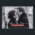 Romantic de Foto van het Manuscript sparen de Dat Save The Date<br><div class="desc">Moderne kalligrafie en een  banner maken dit minimalistische ontwerp een geweldige keuze voor hedendaagse huwelijksfeesten! De kleuren kunnen worden aangepast om uw motief aan te passen,  verzend me enkel een bericht.</div>