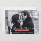 Romantic de Foto van het Manuscript sparen de Dat Save The Date (Voorkant)
