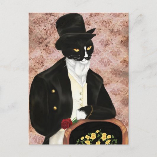 Romantic de heer Darcy Cat briefkaart (Voorkant)