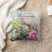 Romantic de heer en Mrs Pink Rose Floral Wedding Kussen (Deken)