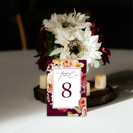 Romantic Deep Burgundy Floral  Bridal Shower  Kaart