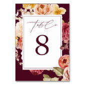 Romantic Deep Burgundy Floral  Bridal Shower  Kaart (Voorkant)