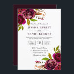 Romantic Deep Burgundy Red Rose Wedding Kaart<br><div class="desc">Romantic Deep Burgundy Red Rose Wedding Invitation Zie bijbehorend collectie in winkel</div>