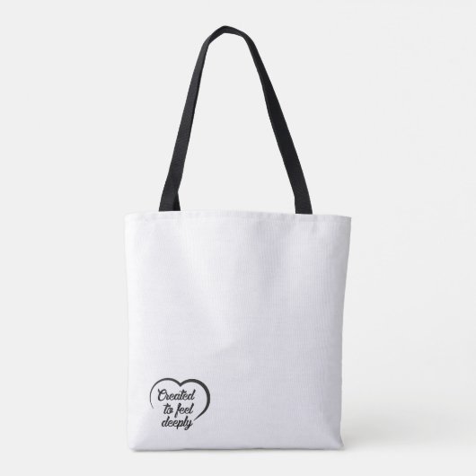 Romantic Deep Love Quote - Created to Feel Deeply Tote Bag (Achterkant)