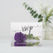 Romantic Deep Paars Reflecterende Roos Wedding RSV Briefkaart (Staand voorkant)