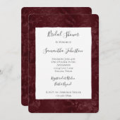 Romantic Deep Red Burgundy Floral Bridal Shower Kaart (Voorkant / Achterkant)