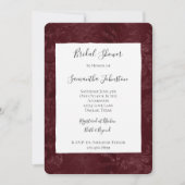 Romantic Deep Red Burgundy Floral Bridal Shower Kaart (Voorkant)