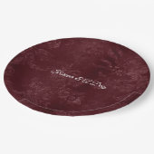 Romantic Deep Red Burgundy Floral Wedding Papieren Bordje (Gekanteld)
