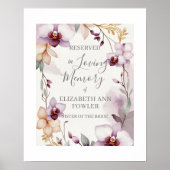 Romantic Delicate Floral Orchids Reserved Seat Poster (Voorkant)