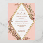 Romantic Diamond Floral Vrijgezellenfeest Folie Uitnodiging<br><div class="desc">Echte folie is hier! Alle tekst op de voorzijde is in folie gekozen uit de folie goud,  zilver of roos naar wens. Achtergrondkleur en diamantkleur zijn bewerkbaar.</div>