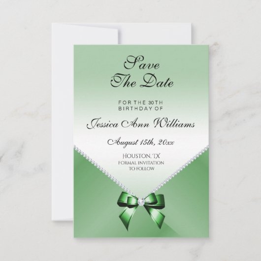 Romantic Diamonds, Emerald Bow, sparen de datum (Voorkant)