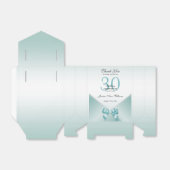 Romantic Diamonds en Blauwgroen Bow 30e verjaardag Bedankdoosjes (Uitgevouwen)