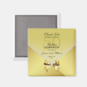 Romantic Diamonds & Gold Bow 50e verjaardag Magneet (Voorkant / Achterkant)