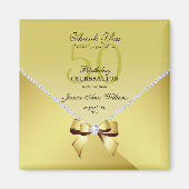 Romantic Diamonds & Gold Bow 50e verjaardag Magneet (Voorkant)