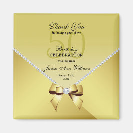 Romantic Diamonds & Gold Bow 50e verjaardag Magneet