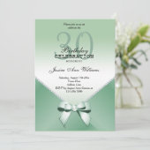 Romantic Diamonds & Mint Green Bow 30th Birthday Kaart (Staand voorkant)