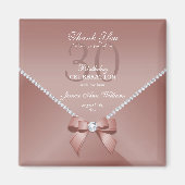 Romantic Diamonds & Roze Bow 30th Birthday Magnet (Voorkant)