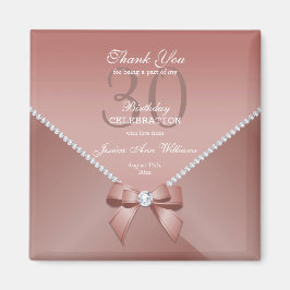 Romantic Diamonds & Roze Bow 30th Birthday Magnet