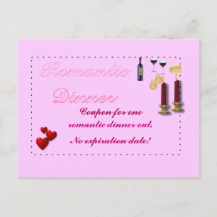 Romantic Dinner Coupon Briefkaart