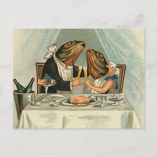 "Romantic Dinner for Frogs" Briefkaart (Voorkant)