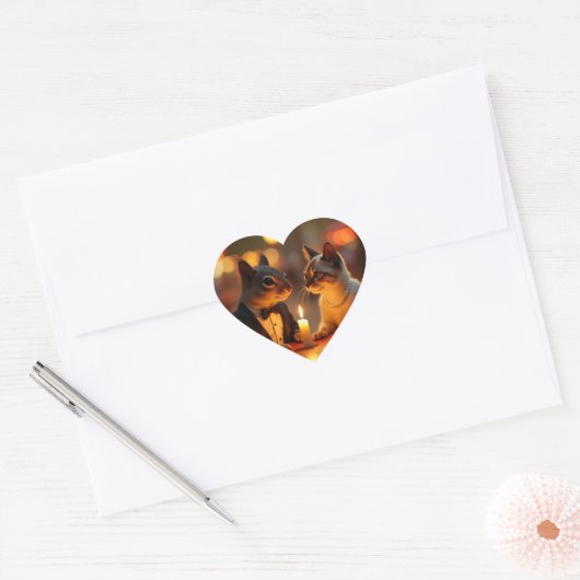 Romantic Dinner Hart Sticker (Envelop)