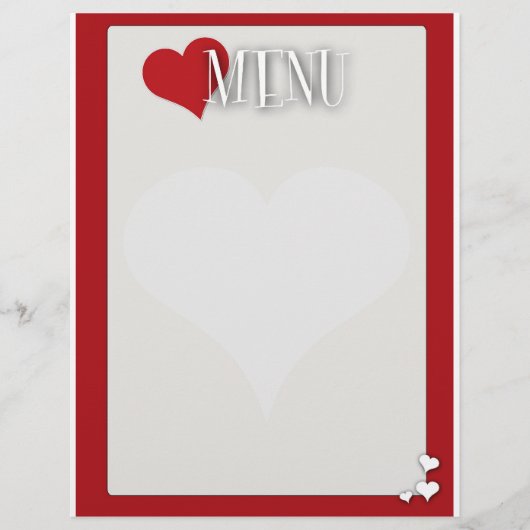 Romantic Dinner menu Blank (Voorkant)