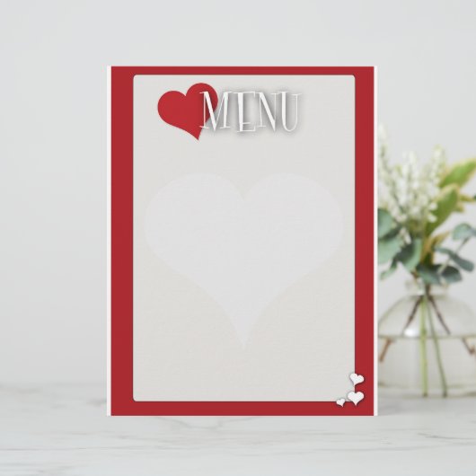 Romantic Dinner menu Blank (Staand voorkant)
