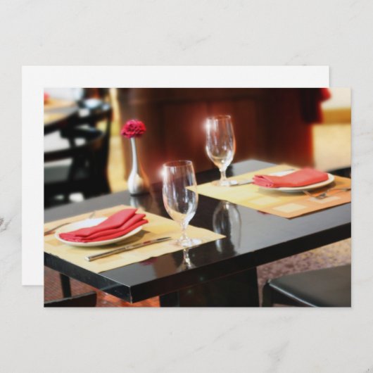 Romantic Dinner voor Twee Kaart (Voorkant / Achterkant)