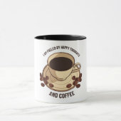 Romantic Dog Illustration Two-Tone Coffee Mug Mok (Midden)