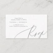 Romantic, Donkergrijs, Uitnodiging RSVP, antwoord Informatiekaartje (Voorkant)