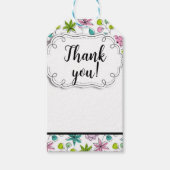 Romantic Doodle Floral & Leaves Bedankt Cadeaulabel (Voorkant)