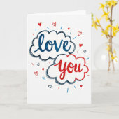Romantic Doodled I Love You Card Kaart (Gele Bloem)