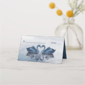 Romantic Double Blue Swan Wedding Plaatskaartje (Voorkant)