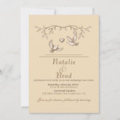 Romantic Dove Wedding Invitation Kaart (Voorkant)