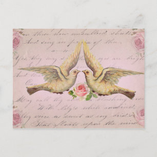 Romantic Doves in Love  Collage Briefkaart