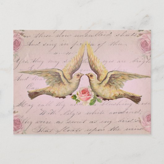 Romantic Doves in Love  Collage Briefkaart (Voorkant)
