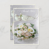 Romantic Doves, Sparkles & Rozen Bedankt voor je b (Voorkant / Achterkant)