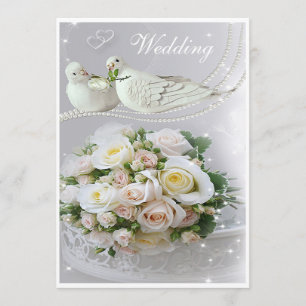 Romantic Doves, Sparkles & Rozen Weddenschap Kaart