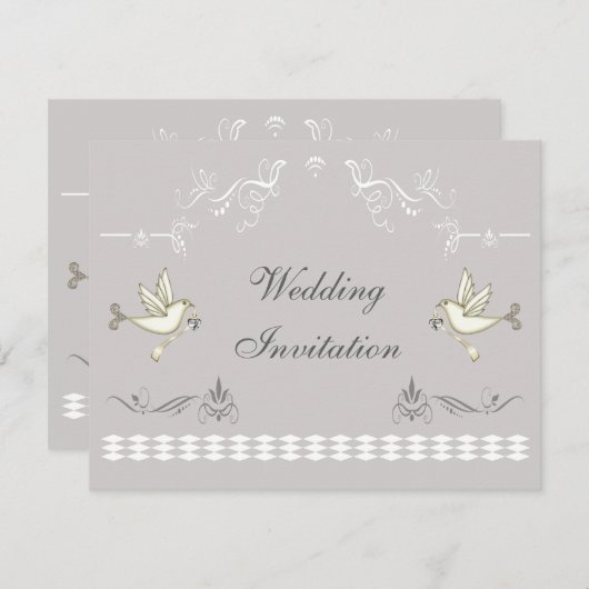 Romantic Doves Wedding Kaart (Voorkant / Achterkant)