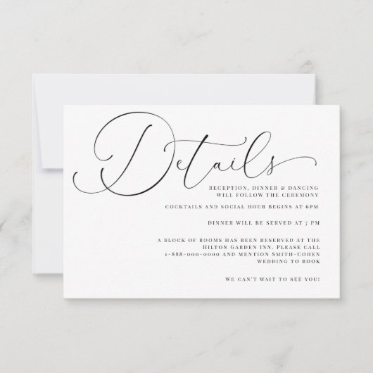 Romantic Drama Calligraphy Wedding Enclosure Kaart (Voorkant)