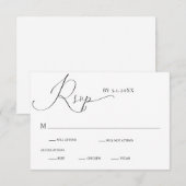 Romantic Drama Calligraphy Wedding RSVP Kaart (Voorkant / Achterkant)