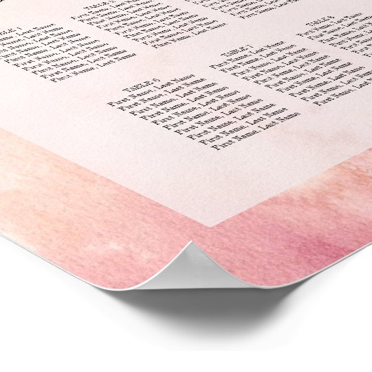 Romantic Dreamweaver Blossom Wedding Seating Chart Poster (Hoek)