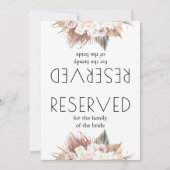 Romantic Dried Palm Leaves Wedding Reserved Sign (Voorkant)