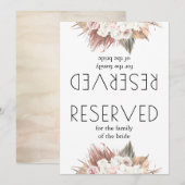 Romantic Dried Palm Leaves Wedding Reserved Sign (Voorkant / Achterkant)