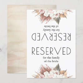 Romantic Dried Palm Leaves Wedding Reserved Sign