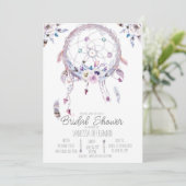 Romantic Drocatcher Boho Vrijgezellenfeest Invite Kaart (Staand voorkant)