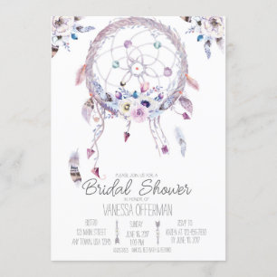 Romantic Drocatcher Boho Vrijgezellenfeest Invite Kaart